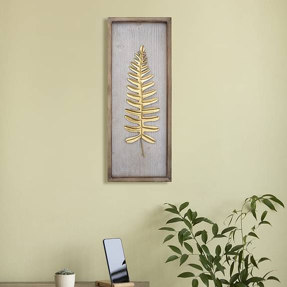 Wakefit Golden Palm Wall Art